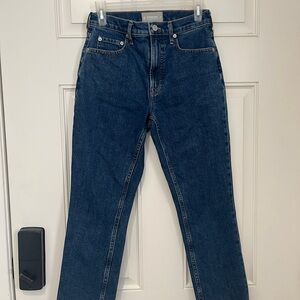 Everlane women’s Dark Blue Straight Jeans cropped